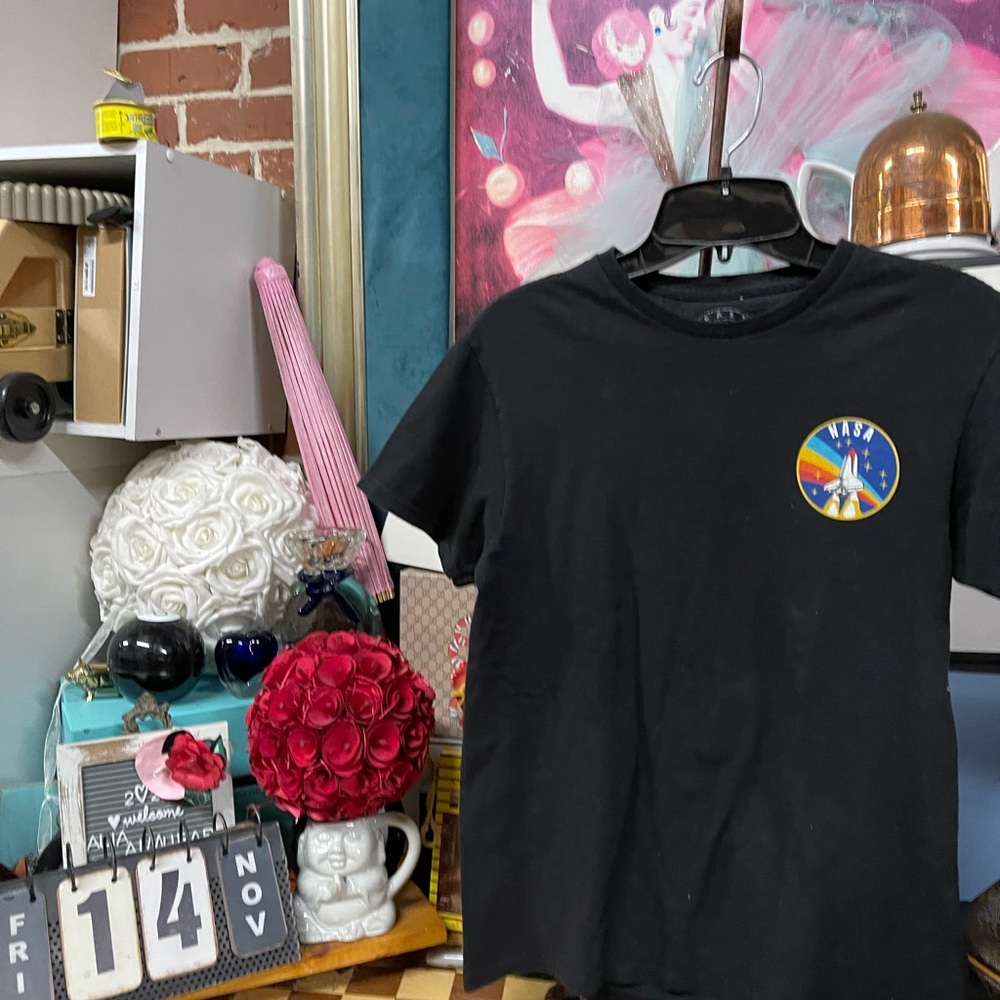 NASA Vintage Rainbow Shuttle T-Shirt - Black